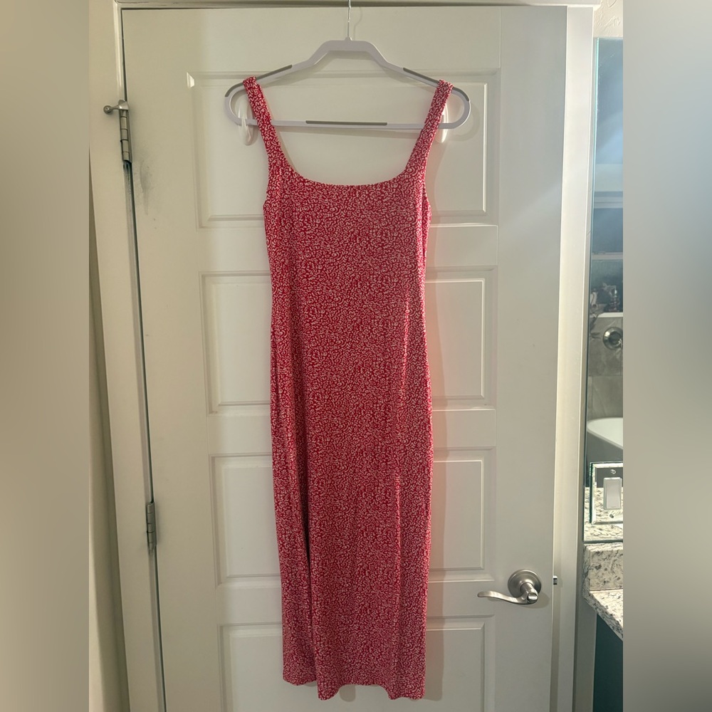 Reformation Red Floral Midi Dress